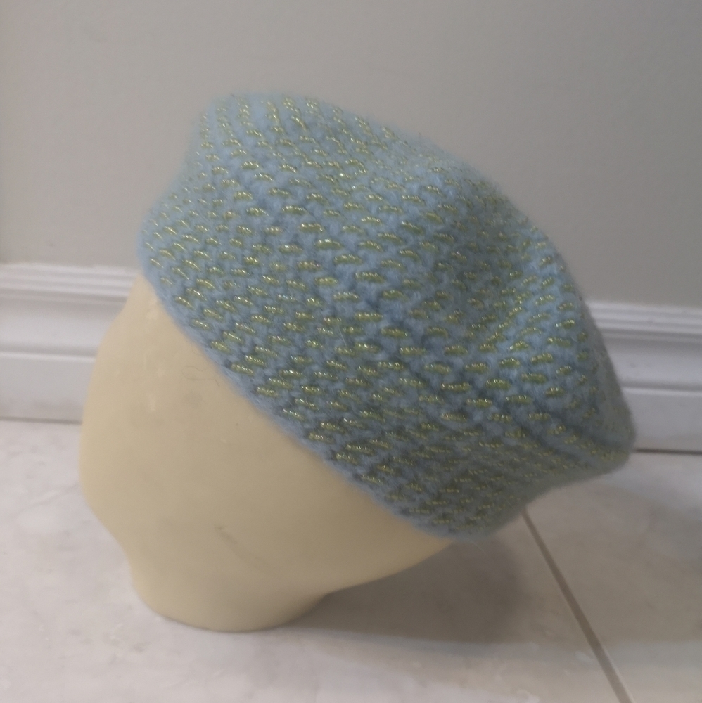 Vintage Crochet Beaded Beret By Catherine Malandrino